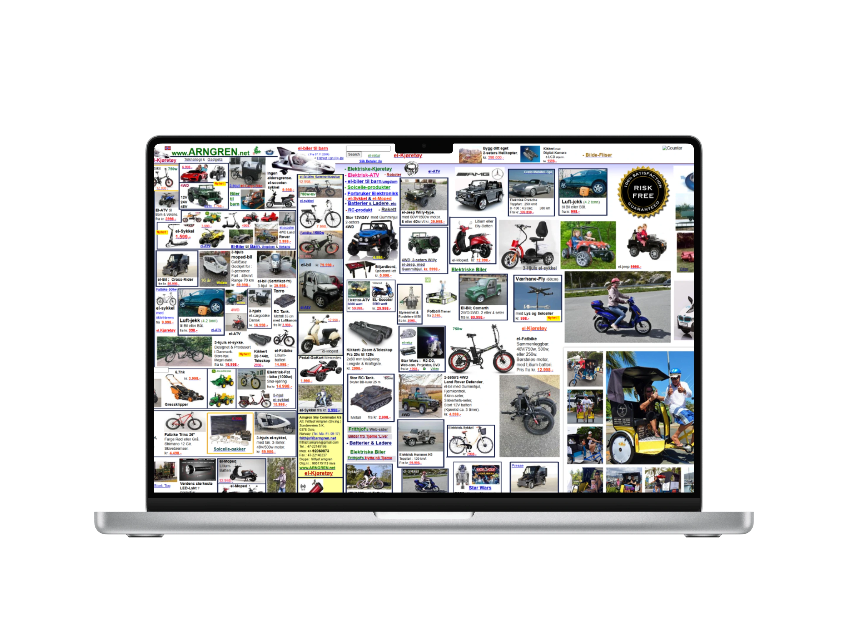 mockup of the original Arngren.net website