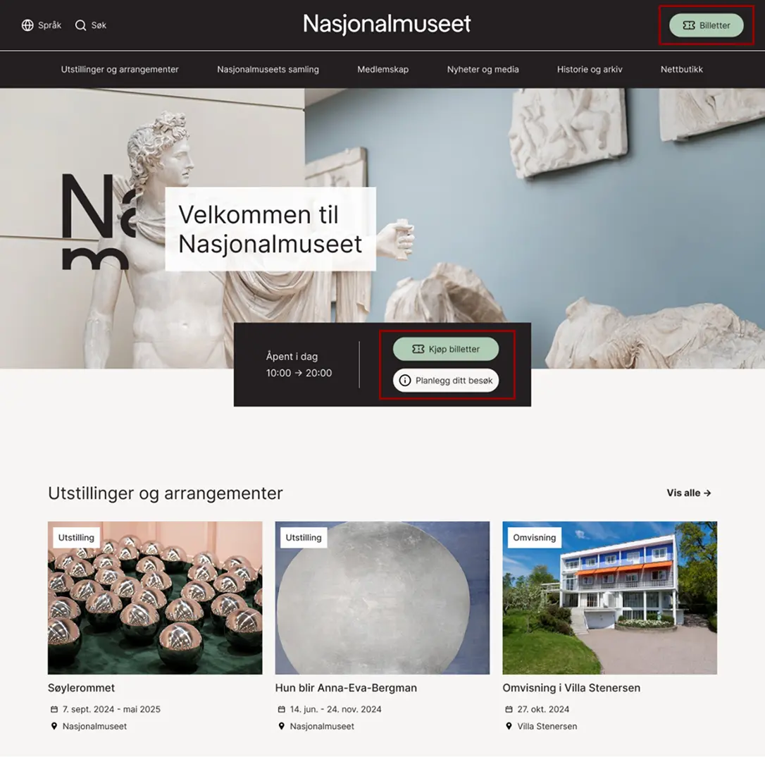 Nasjonalmuseet hifi homepage