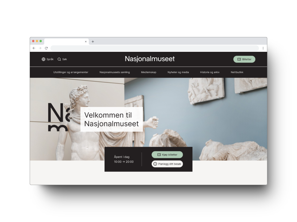 Teaser preview of upcoming Nasjonalmuseet.no redesign project